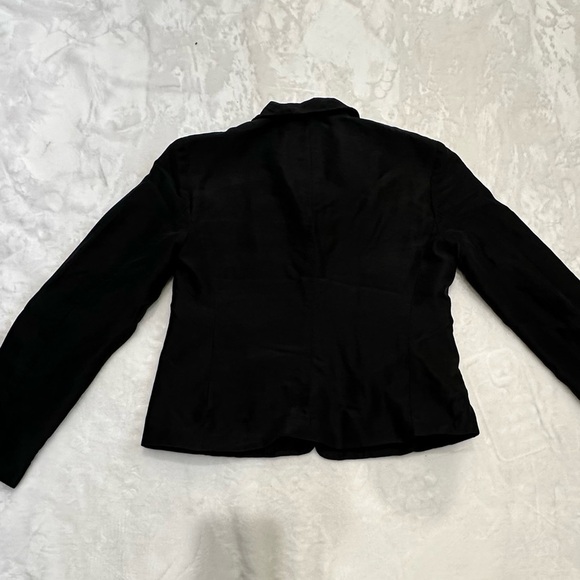 Lauren Ralph Lauren 100% Silk  Black Formal Blazer Tailored Design size 2 Petite - Picture 14 of 15